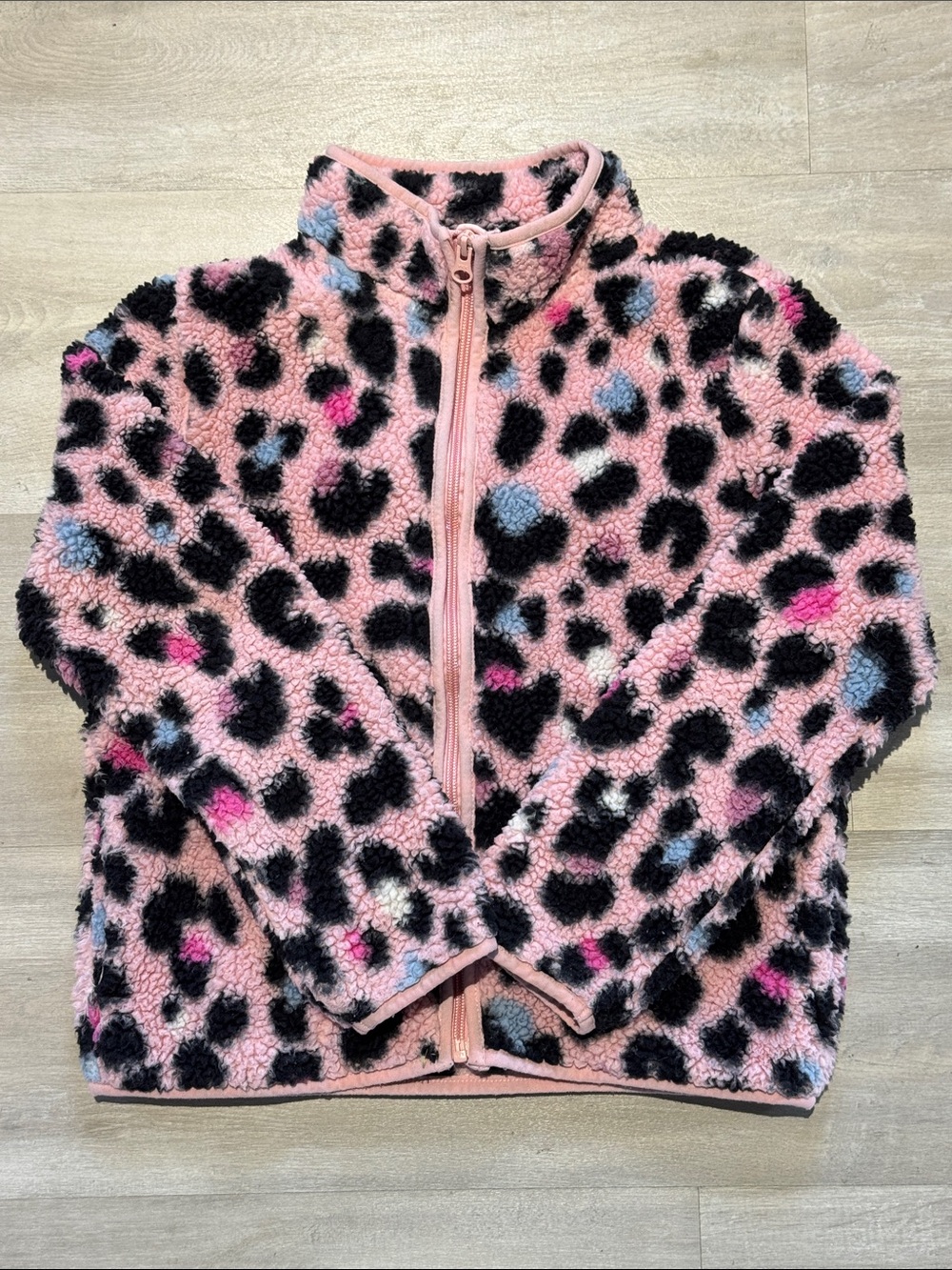 The Children’s Place Girls' Pink Leopard Sherpa Jacket - Cozy Zip-Up
